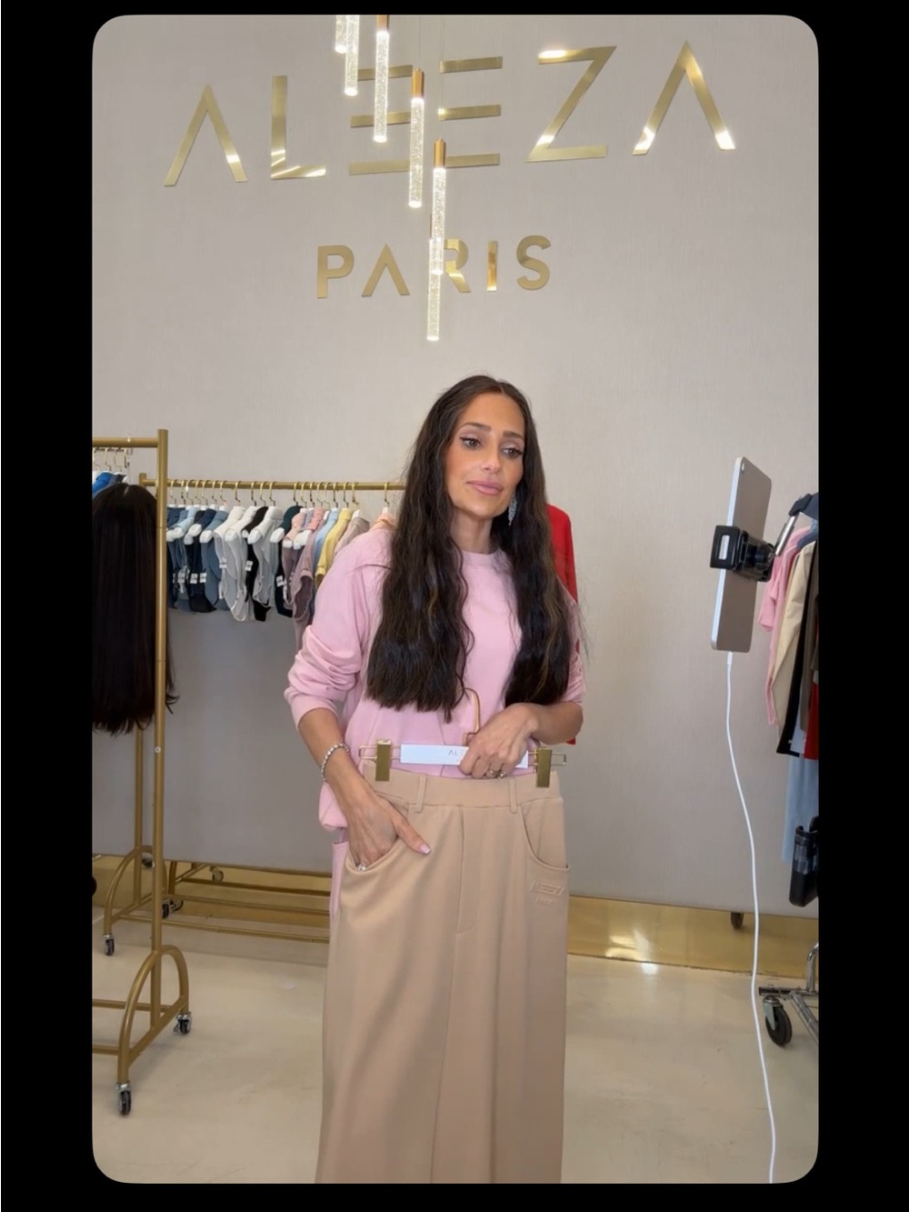 Aleeza Paris Sand light Sweatshirt material Skirt